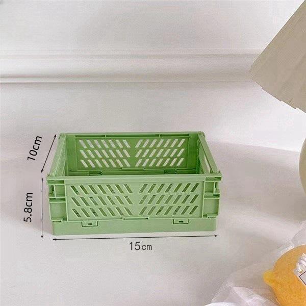 

1PC Foldable Multifunctional Kitchen Sundries Storage Box Portable Multi-Color Storage Basket Desktop Snack Organizing Basket зелений