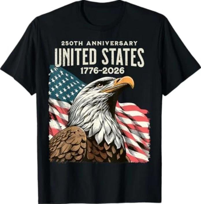 250-летие США 250-й Флаг США Патриотическая футболка ко Дню независимости 4 июля 3XL