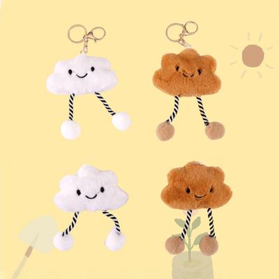 Cute Smiling Cloud Doll Keychain Cartoon Plush Toys Keyring Pendant  Backpack Hangings Decoration Accessories Gifts