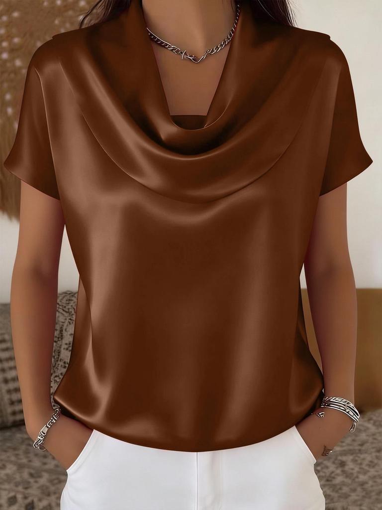 Women's 2025 Batwing Sleeve Drape Top - Short-Sleeved, Versatile & Casual