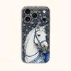 Regal Equestrian White Horse Bridle Art Graphic Film Aesthetic Protective Shockproof Bumper Phone Case Cover For iPhone 13 14 15 16 17 Pro Max Plus