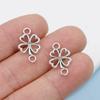 20Pcs Antique Silver Plated Clover Flower Charm Connectors For Jewelry Making Bracelet Findings Accessories Diy