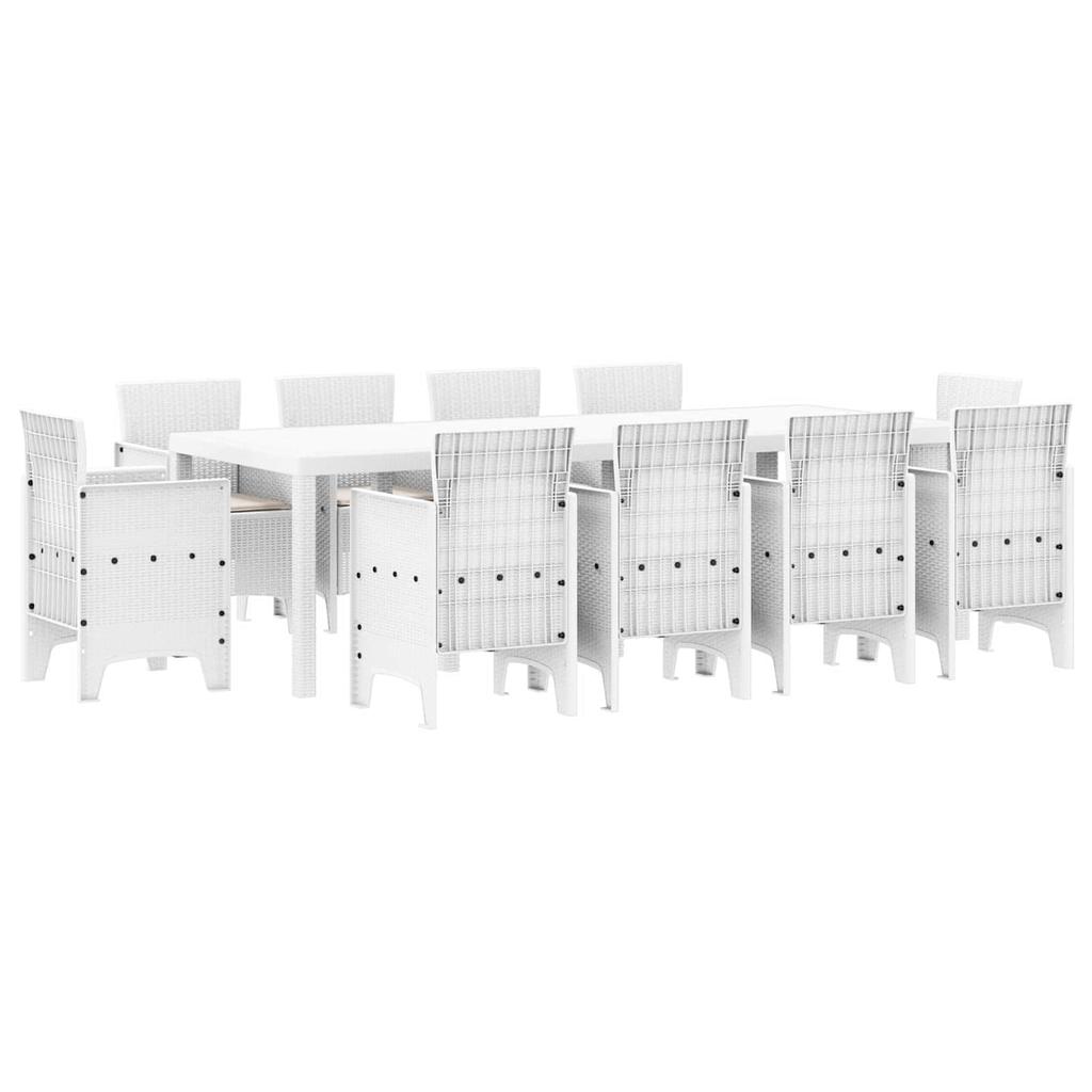 Garden Dining Set 11 Pcs White Polypropylene