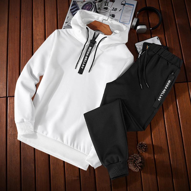 Men Tracksuit Spring Autumn Hoodies+Pant Sporting Two Piece Set Sweatshirt Sportswear Men Clothing