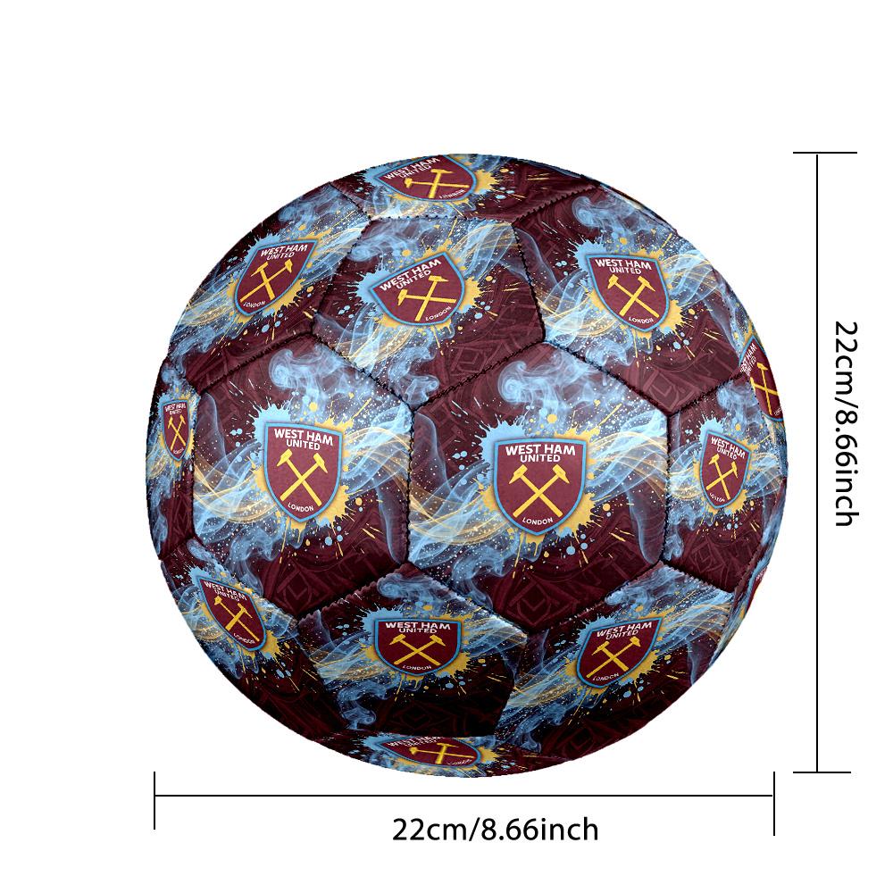 West Ham United FootballPrinted Size 5 Soccer Bootball, Anti Slip Adult Match Football Souvenir for Football Fans