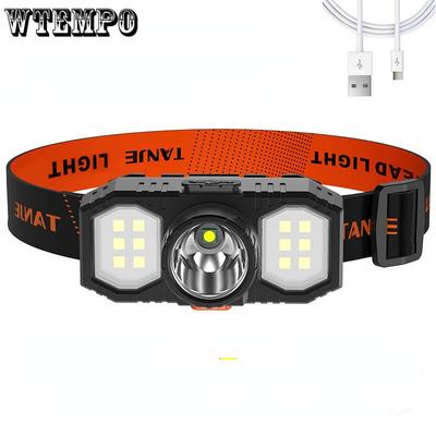 LED Beleuchtung Stirnlampe Außenbeleuchtung Cob Mini Stirnlampe USB Wiederaufladbar Kopfbedeckung Taschenlampe Starkes Licht Bergbaulicht Nachtangellicht