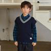 Olivean Point Label Knit Vest  Navy 
