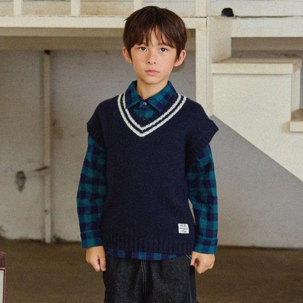 

Вязаный жилет Olivean Point Label темно-синий navy/160