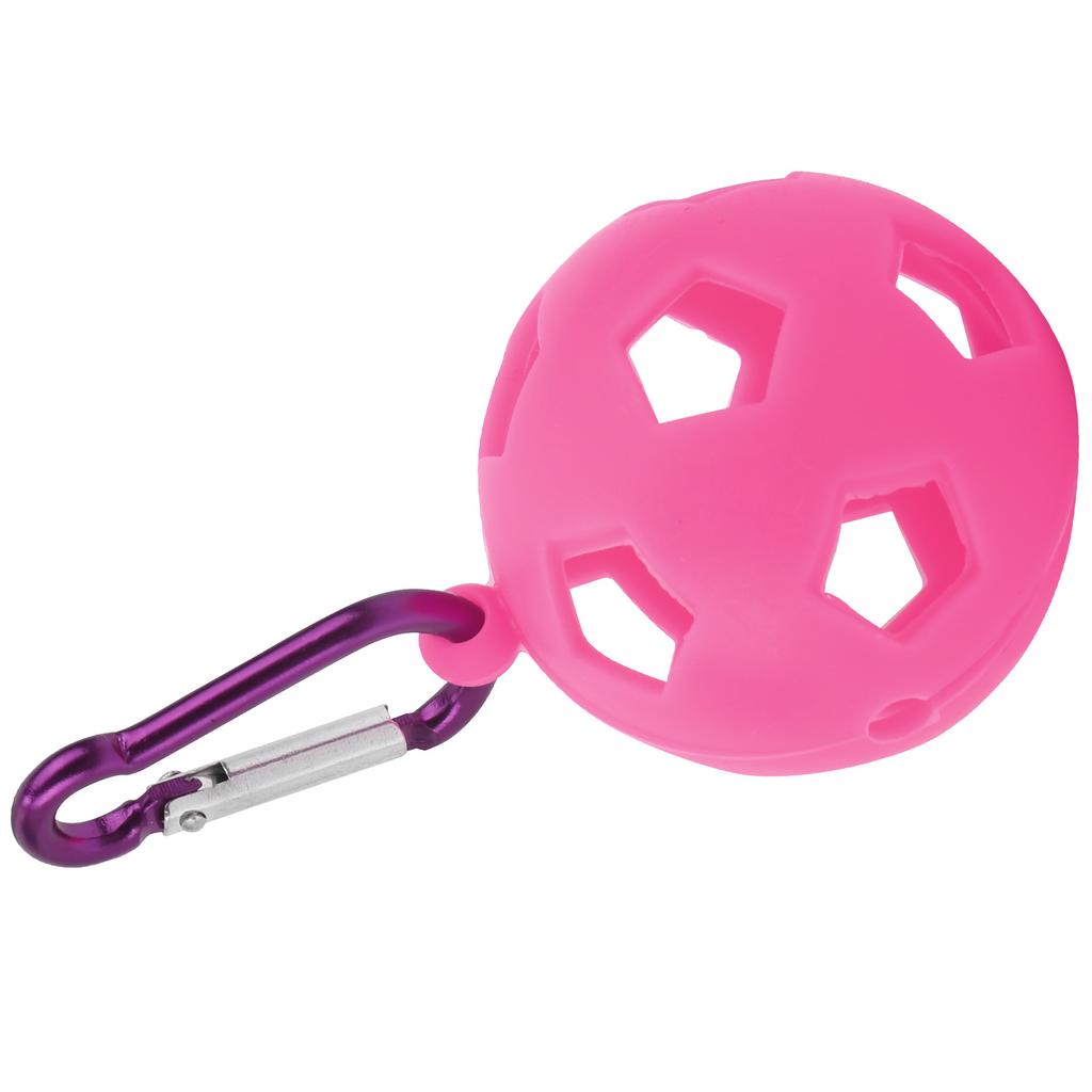 Golfball Schutzhülle Silikon Hülle Halter mit Schlüsselanhänger Golf Trainingszubehör Rosenrot