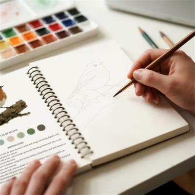 Watercolor Workbook Coloring Book Step-by-Step Tutorials for Animals Flowers Beginner Friendly Painting Kit for Learning Stress Relief