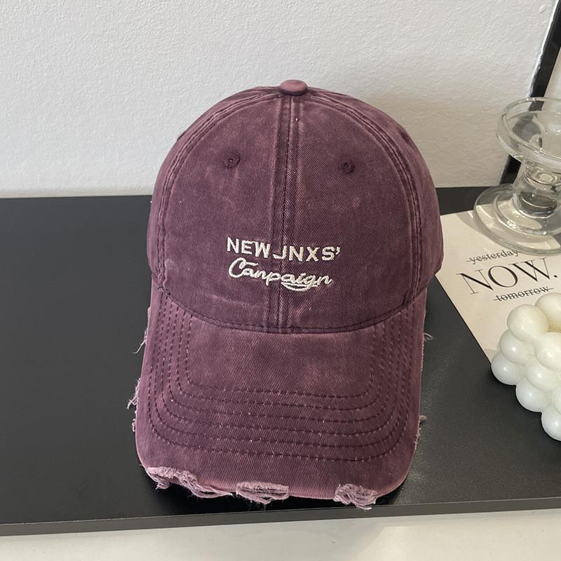 Vintage Korean Style Cotton Baseball Cap With Embroidered Logo And Adjustable Fit For Casual Wear