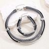 Double Line Metal Tube Jewelry Set Black and White Fashion Jewelry  Daily Wear