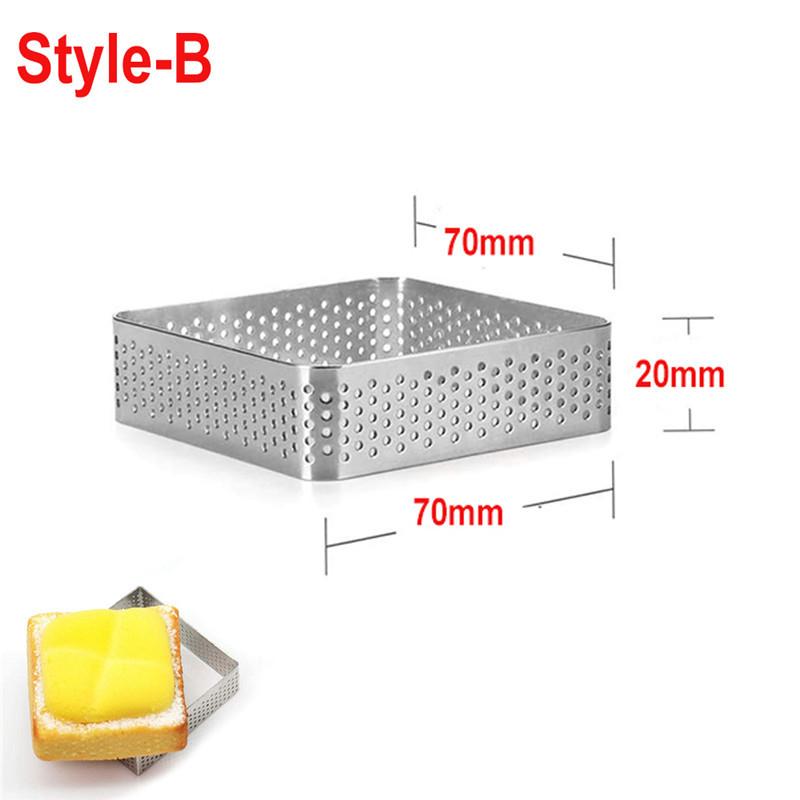 1PCS Mini Mousse Cake Ring Stainless Steel Perforated Mold DIY Egg Tart