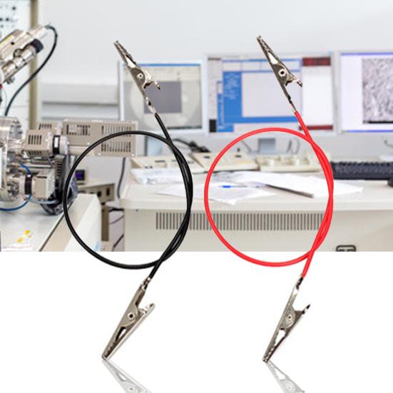 2Pcs Test Wire Interesting Widely Used Copper Bothway Alligators Clip Conductor for Student