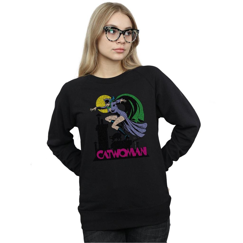 DC Comics Womens/Ladies Catwoman Crackle Logo Sweatshirt