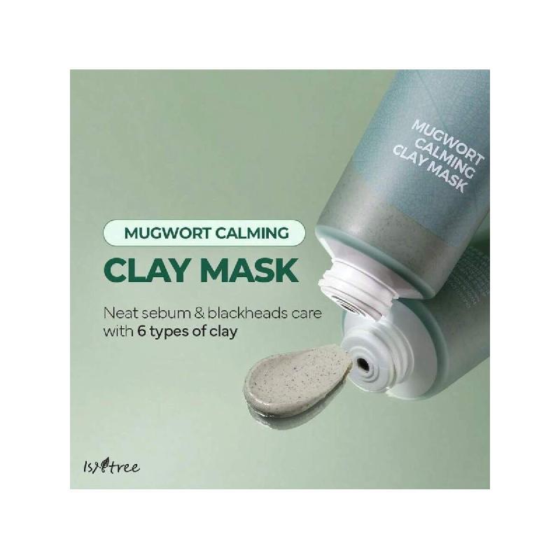 Isntree Mugwort Calming Clay Mask 100ml | Sebum Control | Pore Tightening | Exfoliates Rough Skin | Blackhead Care | Wash-Off Mask | Korean Skincare