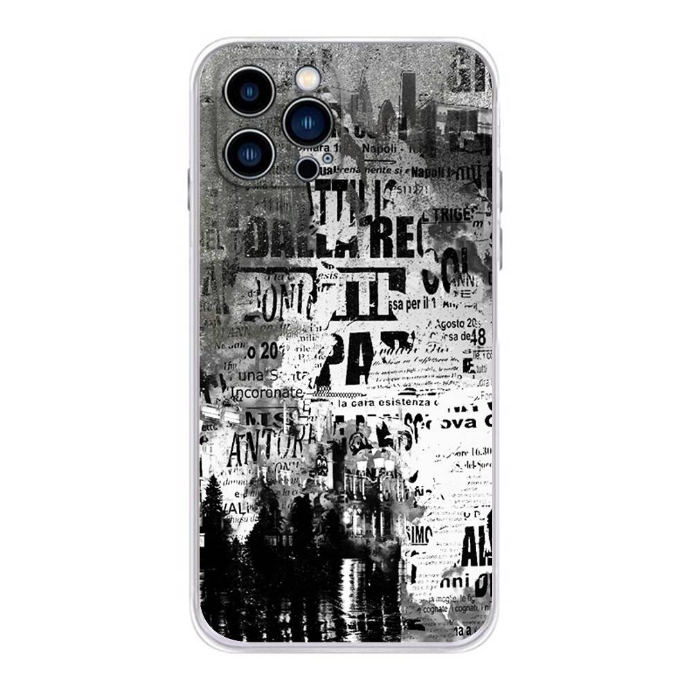 

Старая Газета Винтажный Чехол Для Телефона Для iPhone 17 16,15,14,13,12,11 Plus,Pro,Max,XR,Plus,E,Mini Прозрачный Мягкий Чехол iPhone17