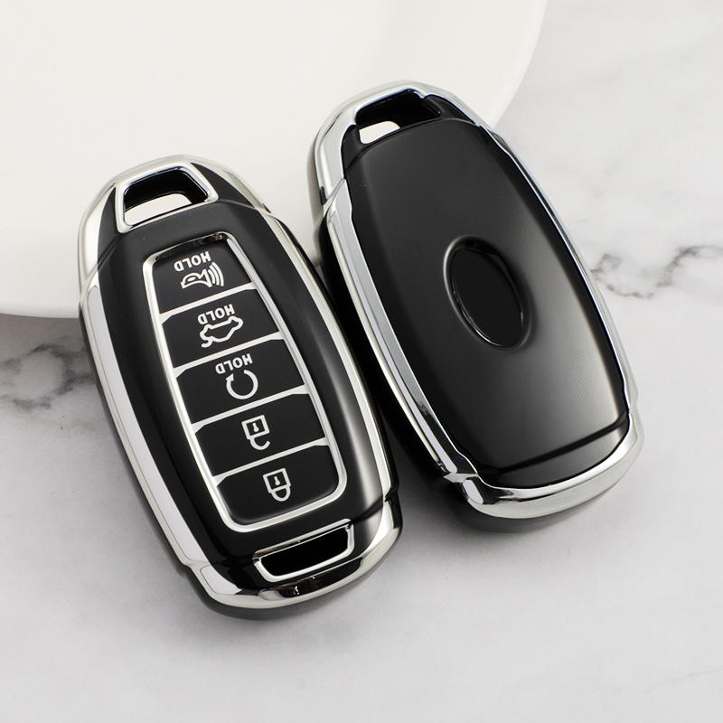 For Hyundai Palisade Limited Palisade Sel Elantra Sel Elantra Santa Fe Veloster 5 Bottons Tpu Car Key Case Cover