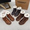 Mao Mao Schneestiefel Damen Übergröße Winter Neu Vielseitig Leopardenmuster Dicke Sohle Aufgeplüschte Verdickte Warme Baumwollstiefel