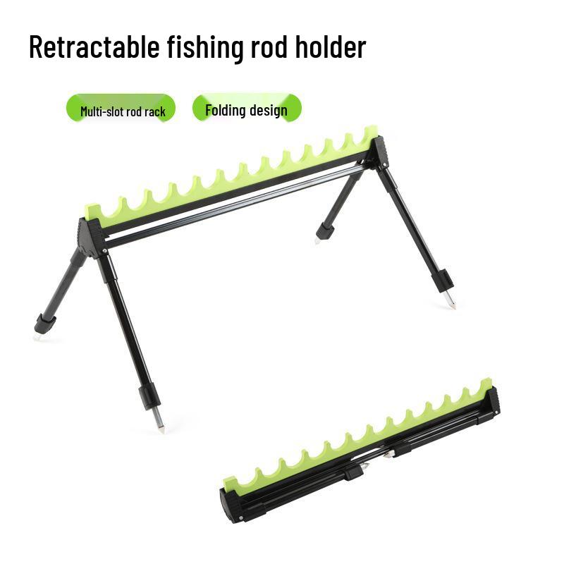 Fishing Rod Support: Four-Legged, Foldable Stand for Sea and River Fishing with EVA Grips