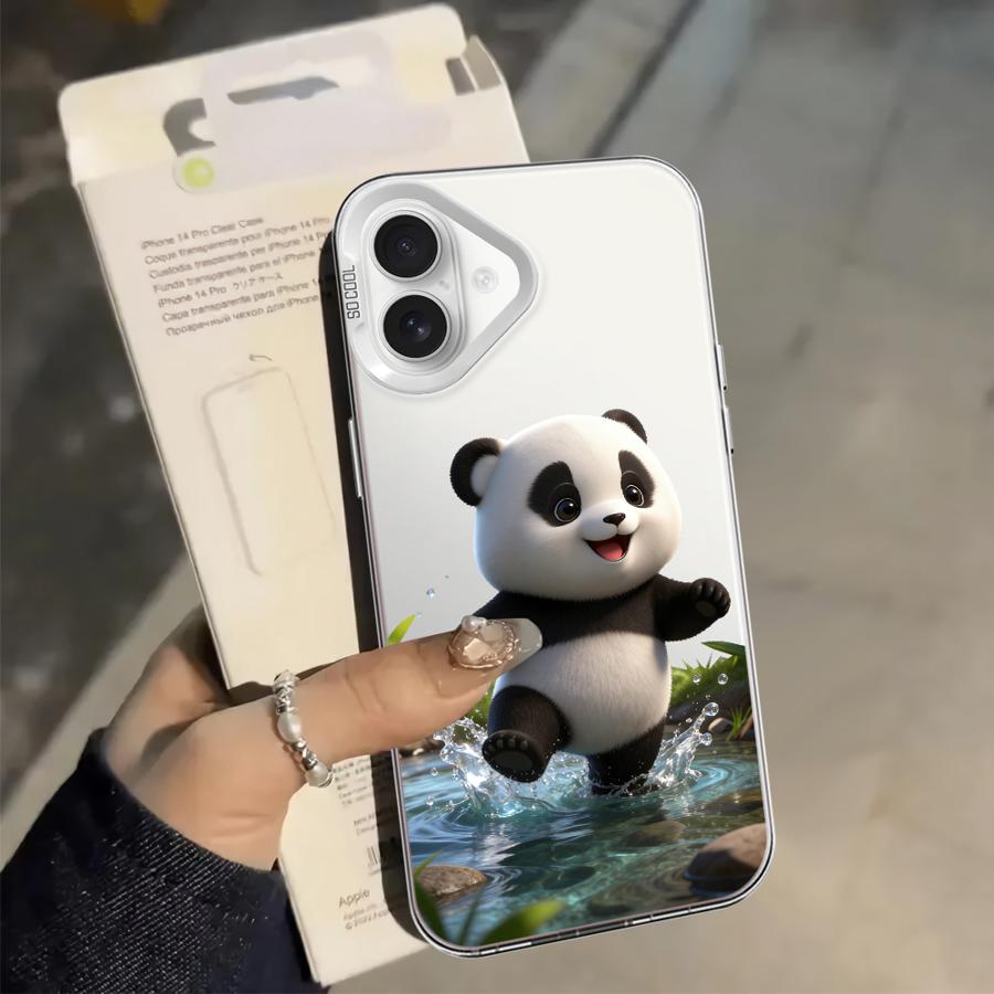 Chubby Panda Back Phone Cover Case for iPhone 17 Pro Max 11 XS 13 Pro XR 12 Air 15 Plus 16 14