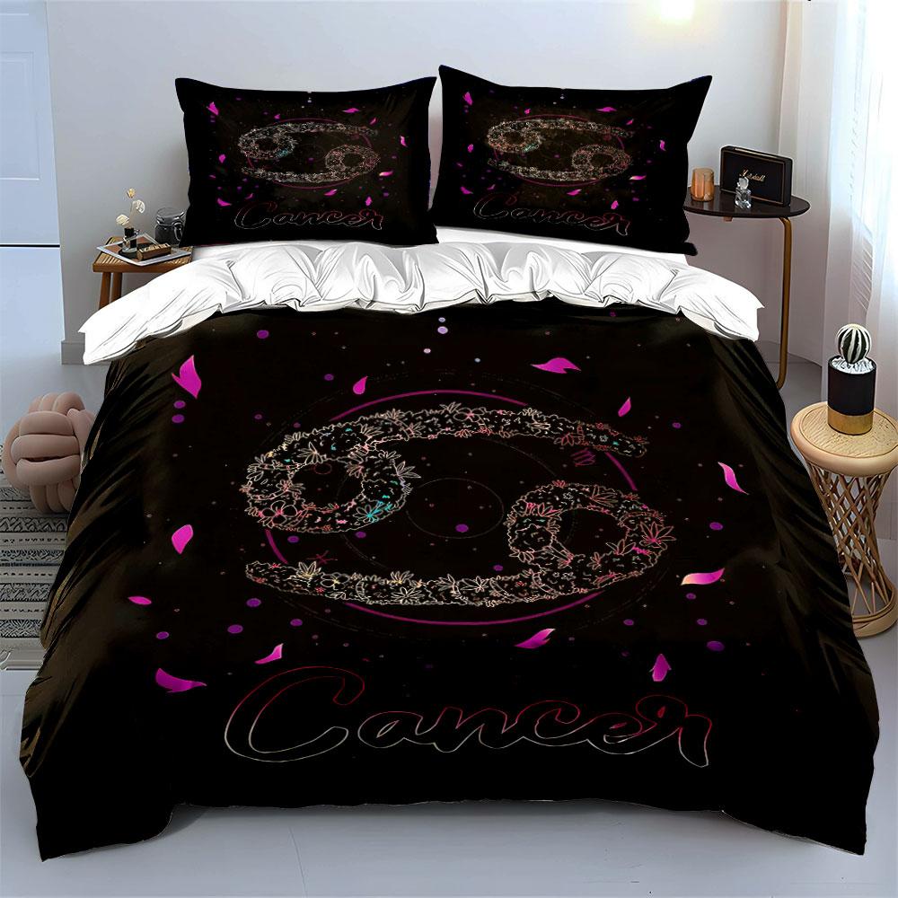 "Zodiac Cancer Bedding Set" Bedding Duvet Cover Set Duvet Cover Pillowcases  (1 * Duvet Cover 2 * Pillowcases, without duvet insert)