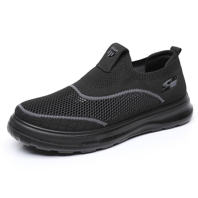 Shoes men's 2025 summer new men's casual soft-soled wear-resistant mesh shoes versatile one-pedal breathable men's shoes