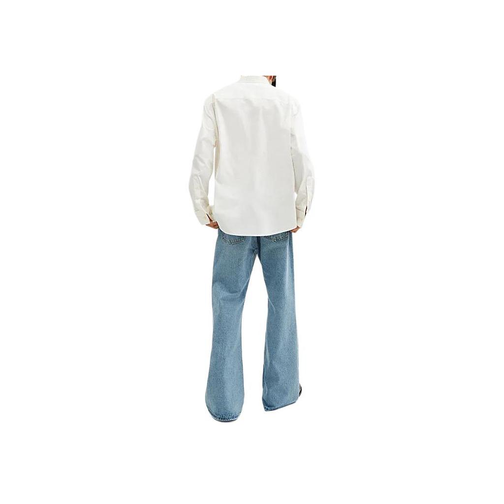 Coach Solid Color Single-Breasted Tailcoat Long Sleeve Shirt Men Shirts Ivory CX662-VT5