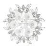 Fashionable Women's Pearls Flower Brooch With Gold or Silver Tone Finish Adds A Touch Of Elegance To Any Ensemble