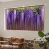 2D Ländlicher Holzzaun Kaskadierende Lavendel-Glyzinienblüten Hof-Hintergrund