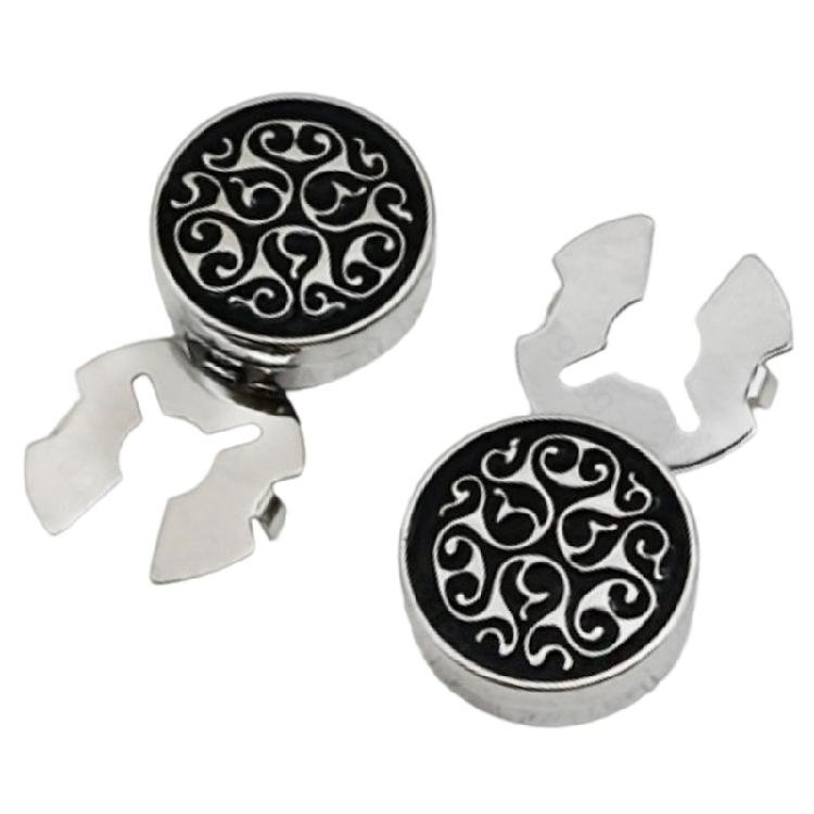 

Crystals Studded Copper Cufflinks Designs For Professional And Evening Wear чёрный/серебряный