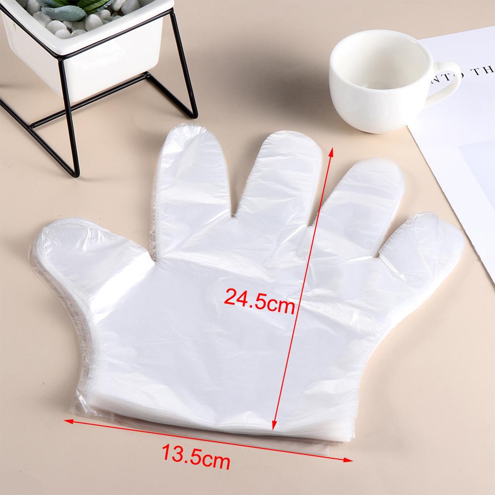 50/100PCS Transprent Polyethylene Disposable Gloves Catering Kitchen Fruit Food Hygiene Gloves Avoid Direct Touch Safety Tools