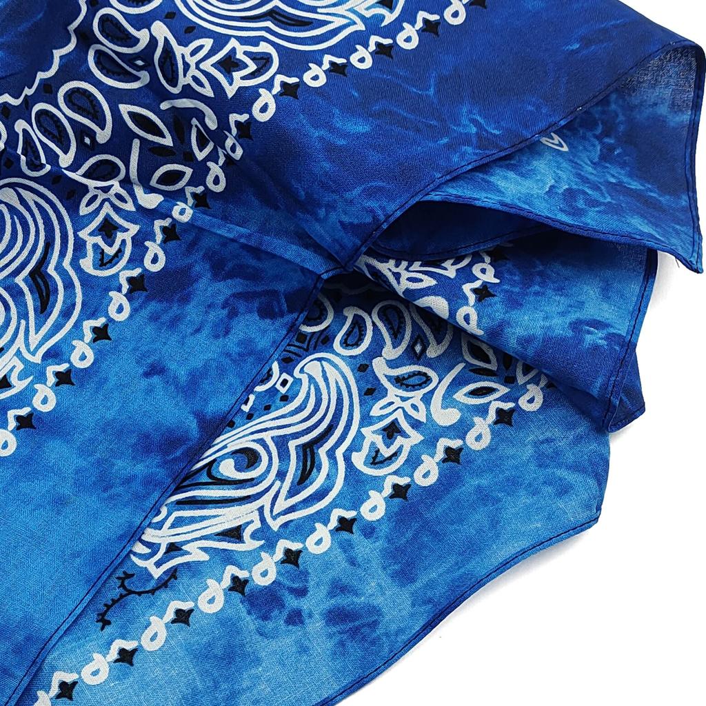 kakatrend bandana paisley 100% cotton tie-dye light blue adult bandana handkerchief unisex durag large size men's sky blue 55cm x 55cm