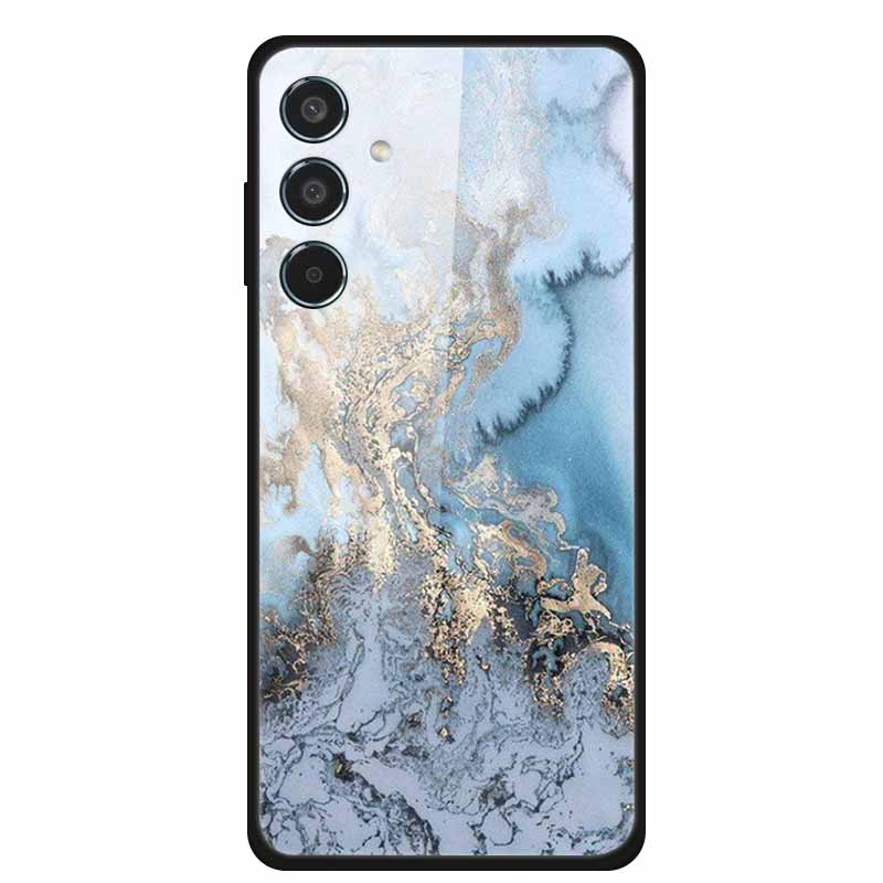 Glass Back Cover For Samsung Galaxy S24 FE Case S24FE Hard Tempered Glass Case For Samsung Galaxy M55 A16 Phone Case Soft Bumper