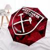 West Ham United pattern, automatic folding umbrella, portable and foldable design, 8 ribs, a Christmas or birthday gift.