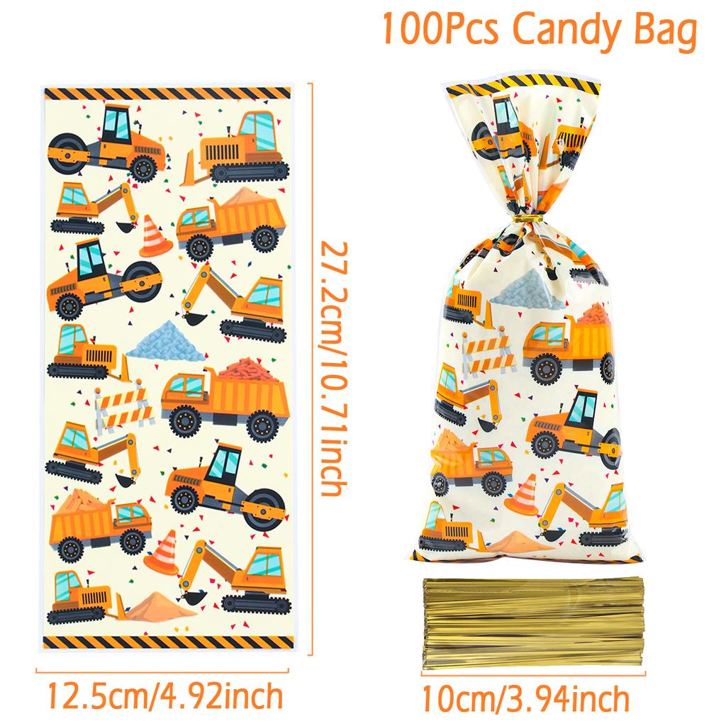 Engineering Vehicle Theme Handbag Gift Candy Packing Bag Construction Theme Birthday Party Decor Kids Baby Shower Party Supplies