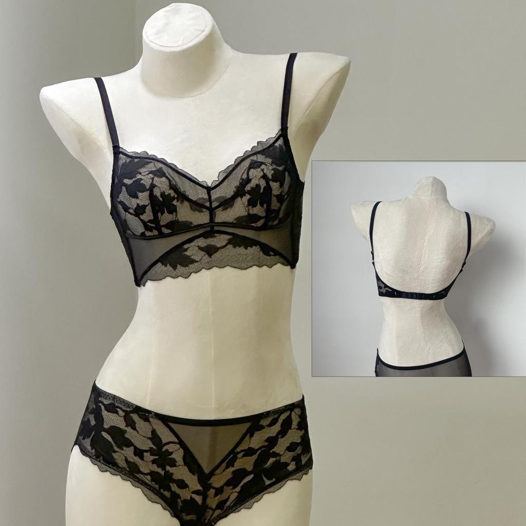 Big U Ultra-Thin Lace Bunny Ears Backless Wire-Free Comfortable French Bra