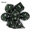 7 Pcs Green White Dragon Metal Dice Dragon Hollow Metal Polyhedral Dice Set Suitable For Role-Playing Dice PropBoard Game Gift