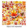 50pcs Autumn Yellow Tree Leaves Waterproof Decorative Stickers for Computer and Luggage