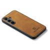 DG.MING For Samsung Galaxy S25 FE Case PU Leather Covered PC + TPU Hybrid Phone Shell