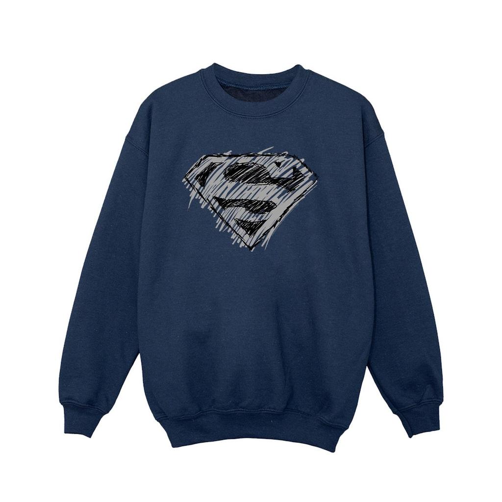 DC Comics Girls Superman Logo Sketch Sweatshirt
