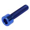 4PCS Titanium Bolt Ti Screw M6x10 16 18 20 25 30 35mm Column Allen Hex Bolt (Blue, M6x25mm)