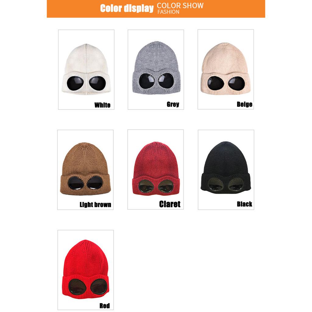 Men's and Women's Windshield and Cashmere Ski Hat Knitted Warm Woolen Hat
