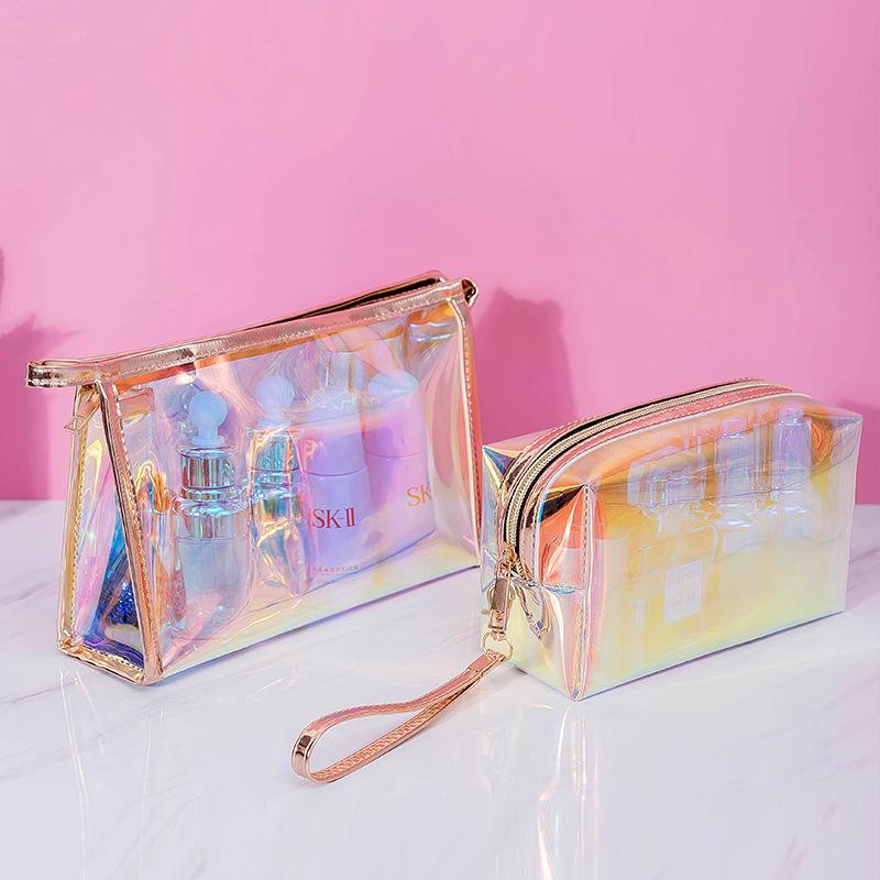 Korean Style Hyunya Cosmetic Bag Cute Waterproof Large Capacity Portable Girl Portable Cosmetic Bag Transparent Bag