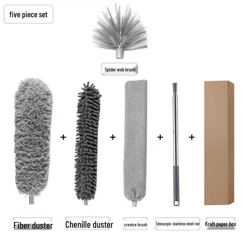 Flexible Electrostatic Chenille Duster with Bendable Brush