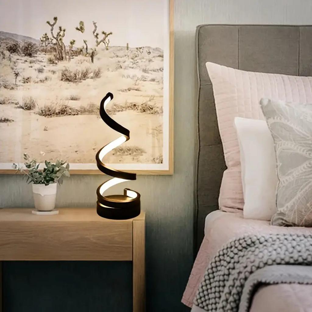 Spiral Desk Lamp LED Desk Lamp USB Powered Desk Lamp Tri-Color Dimming Night Lamp