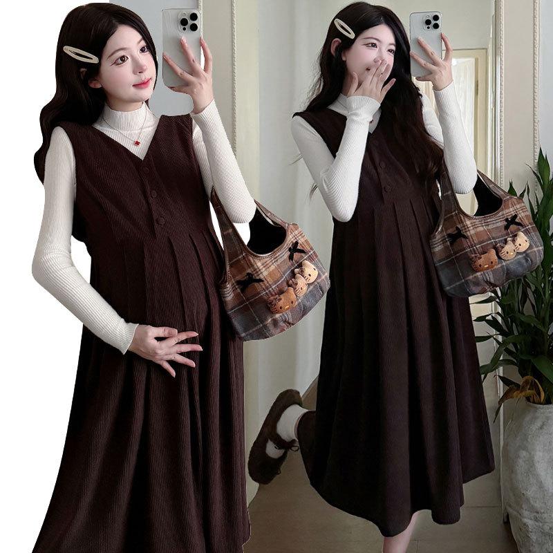 2026 Spring Maternity Two-Piece Lazy Vest Dress Set M