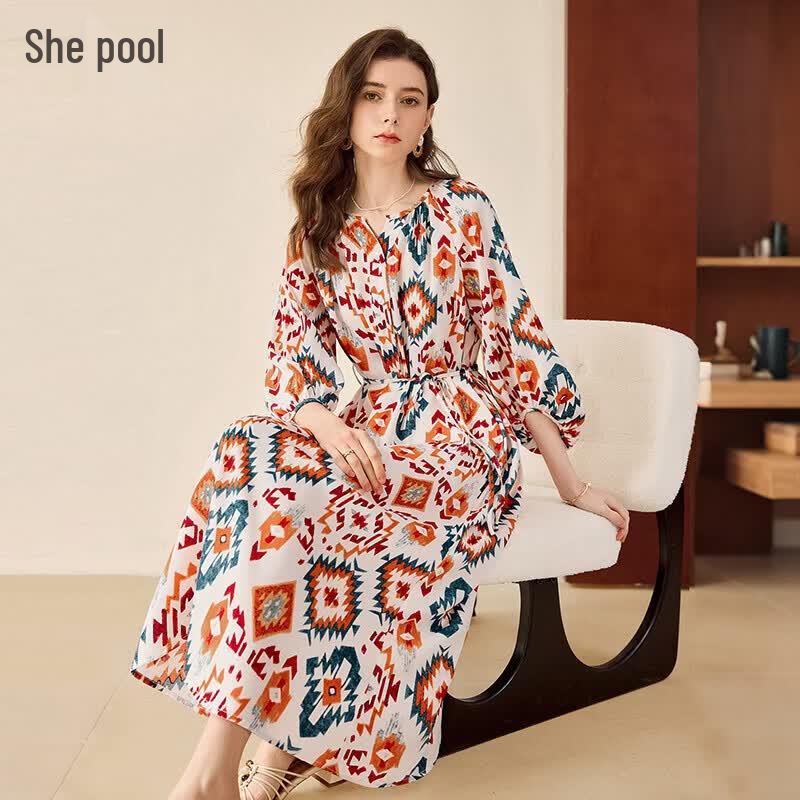 Bohemian Floral Midi Dress M
