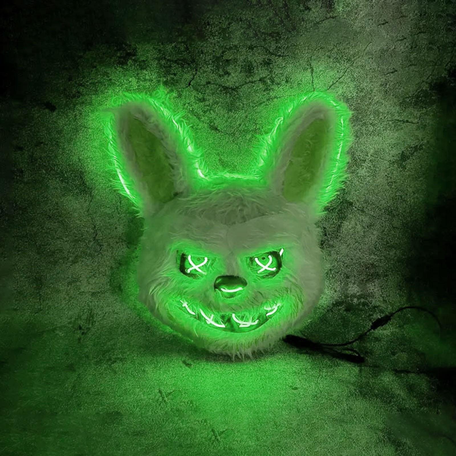 

Хэллоуин Светящаяся Маска Черный Медведь Коричневый Медведь Косплей Реквизит Светодиодная Маска для Танцевальной Вечеринки Страшная Маска One Size зелёный