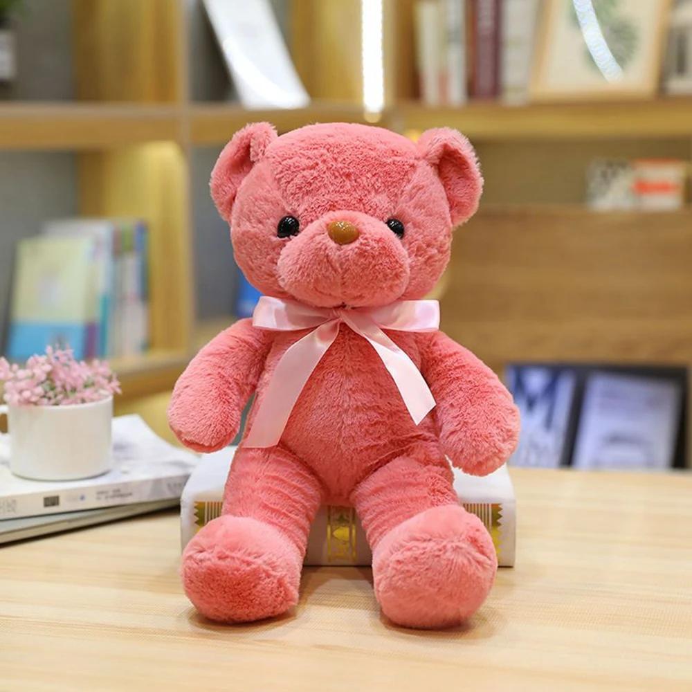 30CM Molti Colori Orsacchiotto Peluche Nuovo Carino Morbido Molti Colori Nastro Farfalla Festival Colore Solido Abbraccio Orsetto Bambola Compleanno